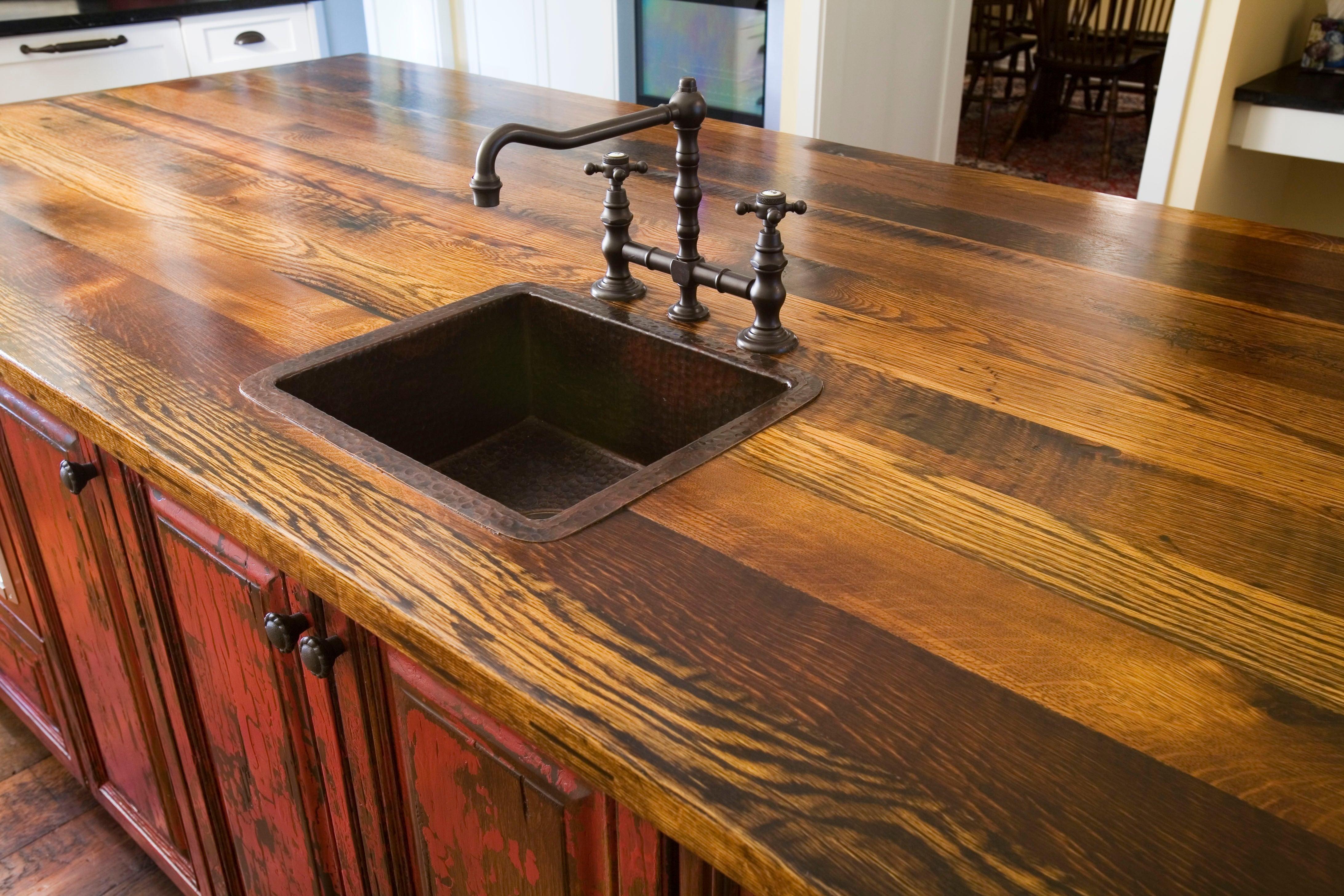 reclaimed barn wood countertops