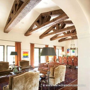 Solid Antique Reclaimed Barn Wood Beams by The Vintage Wood Floor Company